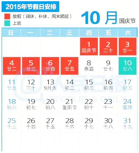 春節(jié)假期沒玩夠的看過來：2015年還有5個假期等著你