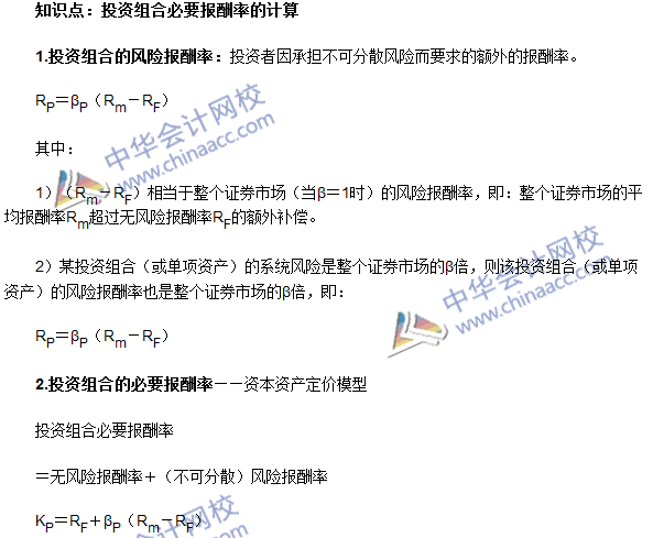 《審計專業(yè)相關(guān)知識》高頻考點：投資組合必要報酬率的計算