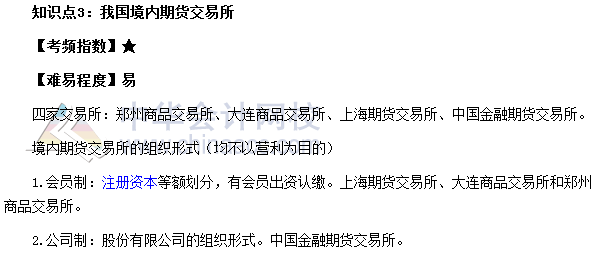 2017期貨從業(yè)《期貨基礎(chǔ)知識》高頻考點(diǎn)：我國境內(nèi)期貨交易所