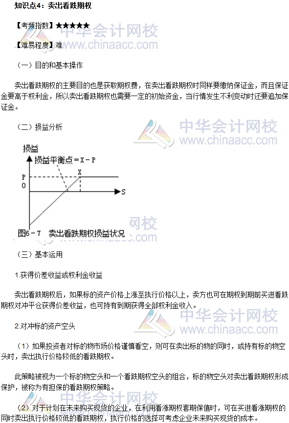 2017年期貨從業(yè)《期貨基礎(chǔ)知識(shí)》高頻考點(diǎn)：賣出看跌期權(quán)