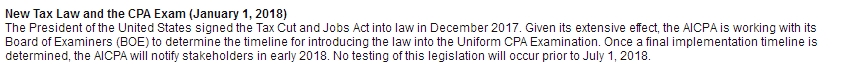 特朗普 新稅 美國稅改 2018年 美國CPA考試 aicpa uscpa