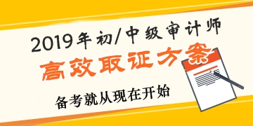 2019年初級審計師高效取證班上線 兩門聯(lián)報立減200