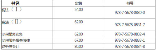 稅務(wù)師考試教材價(jià)格