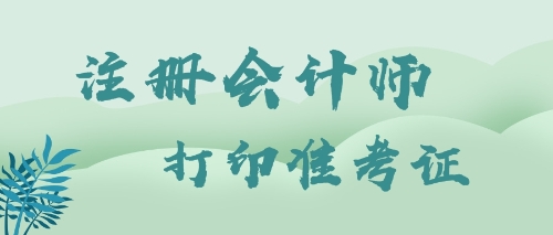 注冊會計師打印準(zhǔn)考證