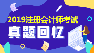 2019年注冊會計師及答案