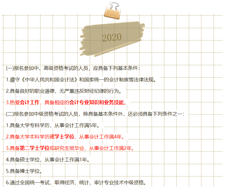 2019→2020中級會計(jì)職稱報(bào)名政策是放寬了還是收緊了？