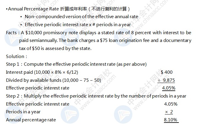 AICPA知識點：收益計算—折算成年利率