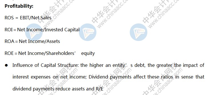 AICPA知識(shí)點(diǎn)：盈利能力profitability 