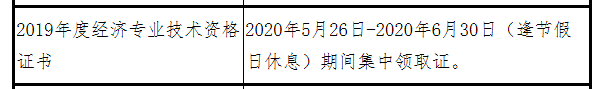 2019海南中級經(jīng)濟(jì)師證書領(lǐng)取