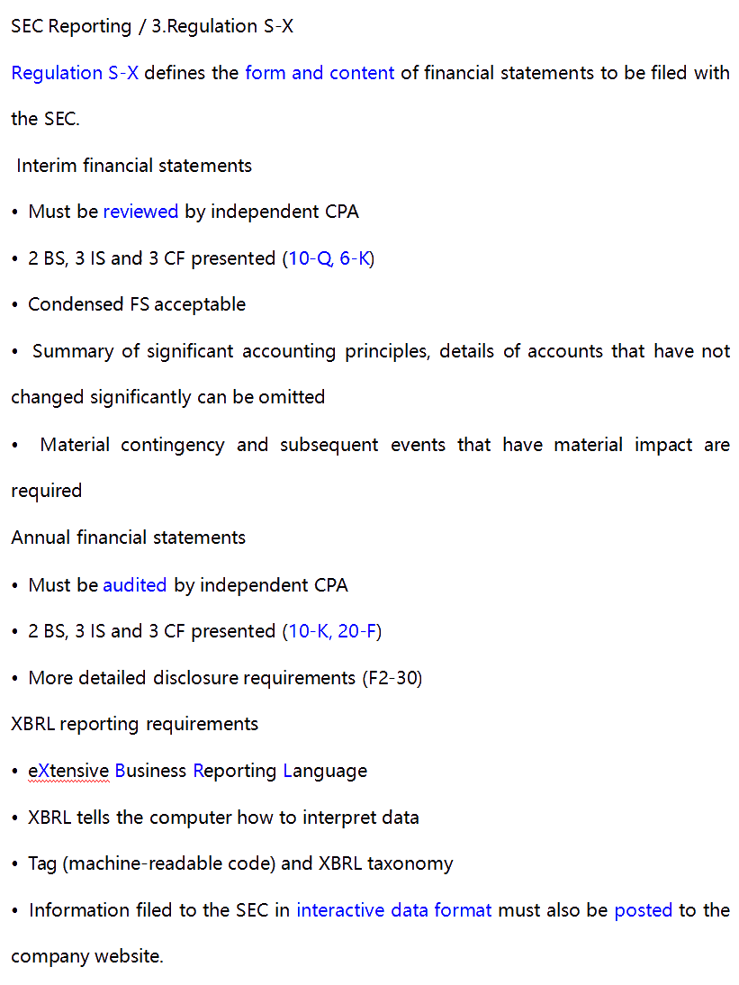 AICPA知識(shí)點(diǎn)：SEC Reporting—Regulation S-X