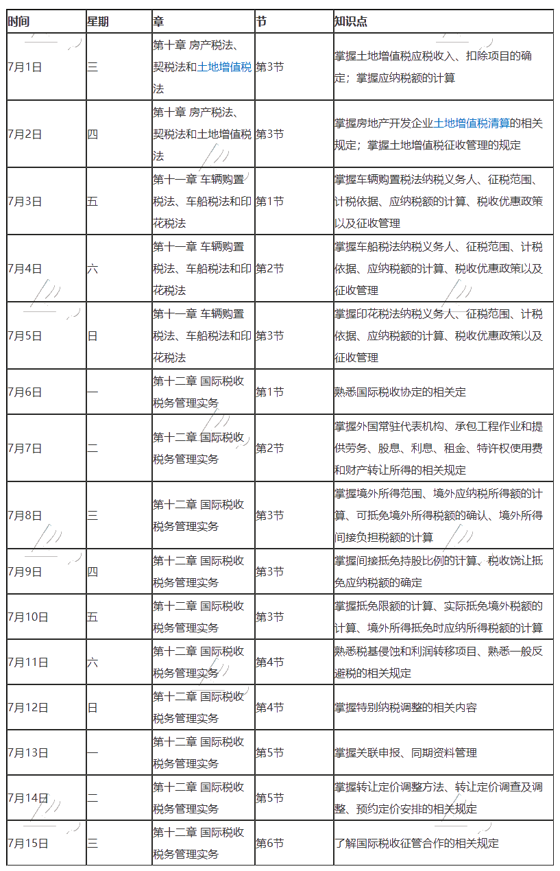 【建議收藏】2020年注冊會(huì)計(jì)師7月（上）學(xué)習(xí)日歷來啦！