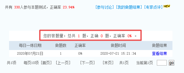 做題結(jié)果