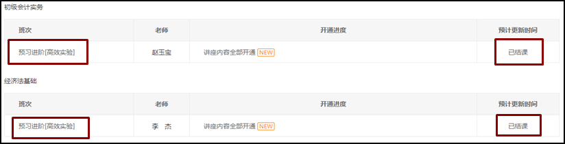 好消息！2021初級(jí)會(huì)計(jì)高效實(shí)驗(yàn)班預(yù)習(xí)階段課程全部開(kāi)通