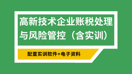 高新技術企業(yè)賬稅處理與風險管控（含實訓）