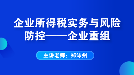 企業(yè)所得稅實(shí)務(wù)與風(fēng)險(xiǎn)防控——企業(yè)重組 (1)