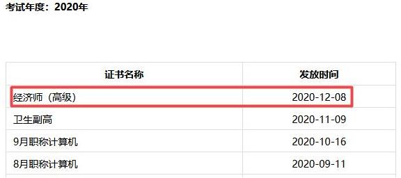 成都高級(jí)經(jīng)濟(jì)師合格證明發(fā)放