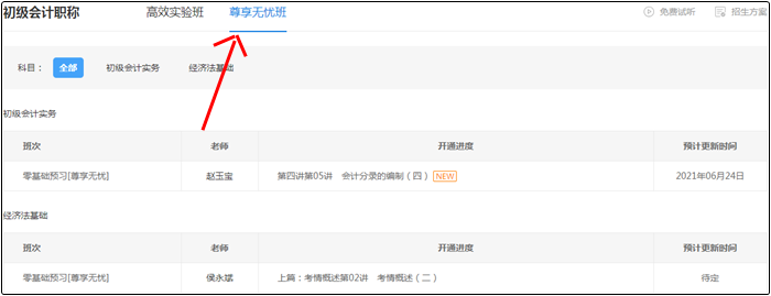 2022初級會(huì)計(jì)高效實(shí)驗(yàn)班&尊享無憂班課程更新！你學(xué)習(xí)了嗎？