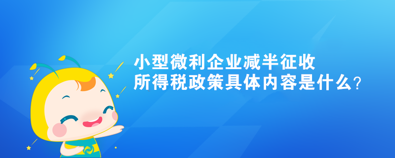 小型微利企業(yè)減半征收所得稅政策具體內(nèi)容是什么？