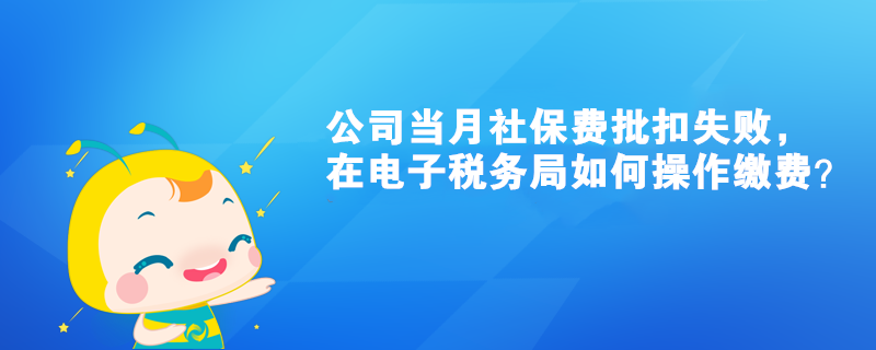 公司當月社保費批扣失敗，在電子稅務局如何操作繳費？