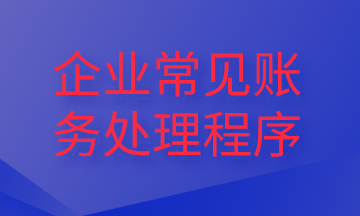 企業(yè)常見財務(wù)處理程序，你了解嗎？