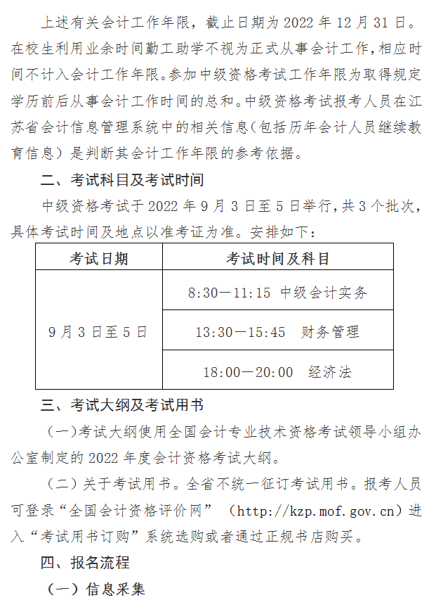 江蘇南京2022年中級(jí)會(huì)計(jì)職稱報(bào)名簡章公布