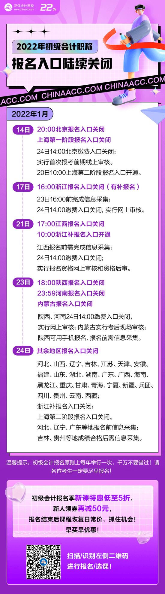 號(hào)外！2022年初級(jí)會(huì)計(jì)報(bào)名入口陸續(xù)關(guān)閉！抓緊去報(bào)名>>