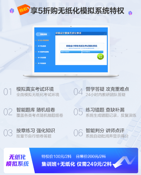 初級會計(jì)無紙化模擬系統(tǒng)是只有幾套試卷嗎？