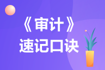 注會(huì)《審計(jì)》速記口訣已上新！速來查收！