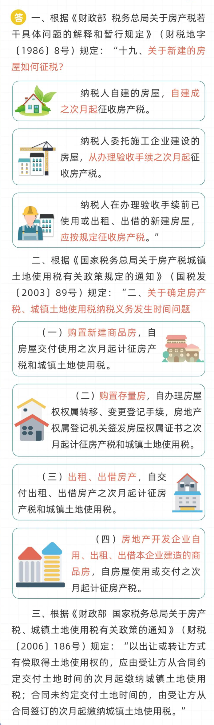 新建的房屋如何征稅？房產(chǎn)稅納稅義務發(fā)生時間？