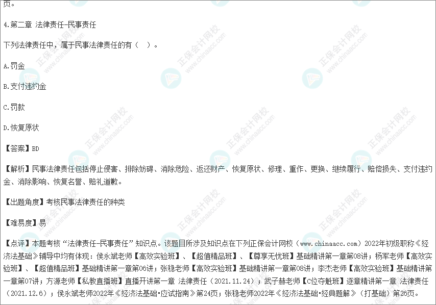 2022年初級會計考試試題及參考答案《經濟法基礎》