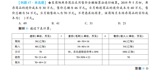 2022年初級會計考試試題及參考答案《初級會計實務》單選題