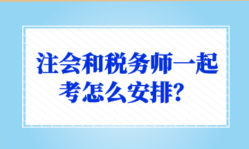 注會和稅務(wù)師一起考怎么安排？