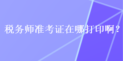 稅務(wù)師準(zhǔn)考證在哪打印啊？