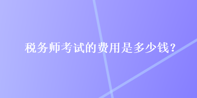 稅務(wù)師考試的費(fèi)用是多少錢(qián)？