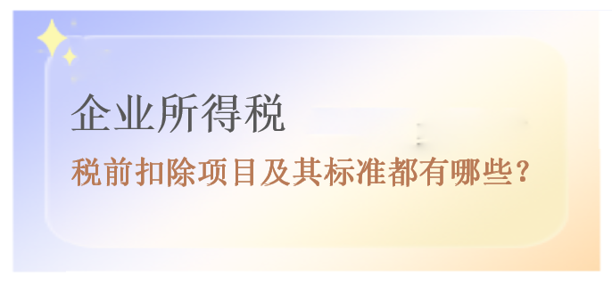 企業(yè)所得稅稅前扣除項目及其標(biāo)準(zhǔn)都有哪些？