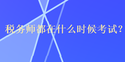 稅務(wù)師都在什么時(shí)候考試？