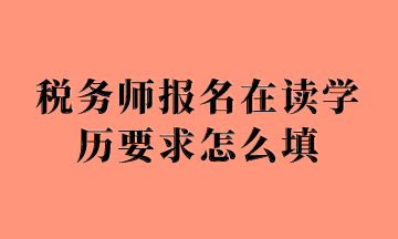 稅務師報名在讀學歷要求怎么填