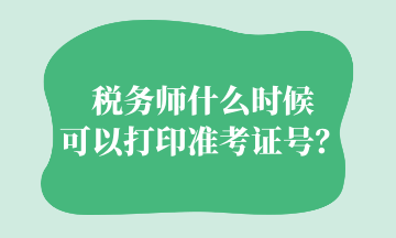 稅務(wù)師什么時(shí)候可以打印準(zhǔn)考證號？