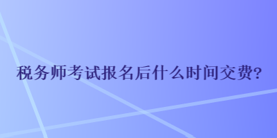 稅務(wù)師考試報(bào)名后什么時(shí)間交費(fèi)？