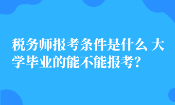 稅務(wù)師報考條件是什么 大學(xué)畢業(yè)的能不能報考？