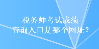 稅務(wù)師考試成績查詢?nèi)肟谑悄膫€網(wǎng)址？