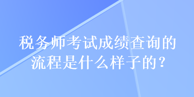 稅務(wù)師考試成績(jī)查詢的流程是什么樣子的？