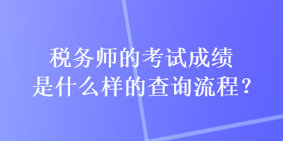 稅務(wù)師的考試成績是什么樣的查詢流程？