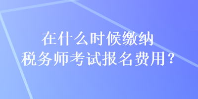 在什么時候繳納稅務(wù)師考試報名費用？