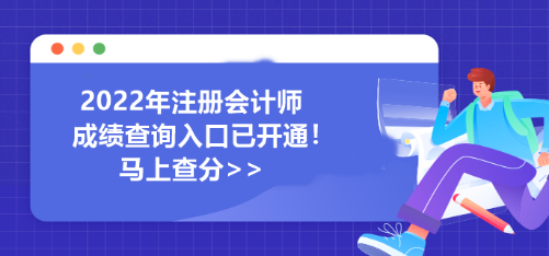 遼寧省2022年注冊(cè)會(huì)計(jì)師成績(jī)查詢?nèi)肟谝验_(kāi)通！馬上查分>>