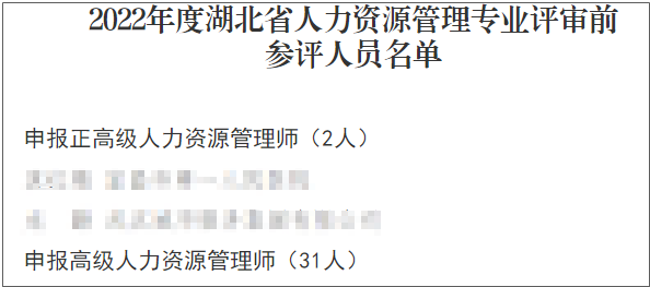 湖北高級(jí)經(jīng)濟(jì)師人力資源管理評(píng)審前人員