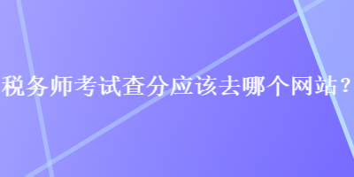 稅務(wù)師考試查分應(yīng)該去哪個網(wǎng)站？