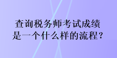 查詢稅務(wù)師考試成績(jī)是一個(gè)什么樣的流程？