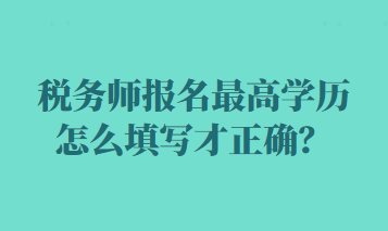 稅務(wù)師報名最高學歷怎么填寫才正確？