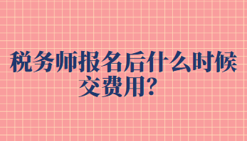 稅務(wù)師報名后什么時候交費(fèi)用？